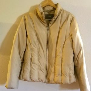 Apt9 women's tan puffer down jacket coat size large